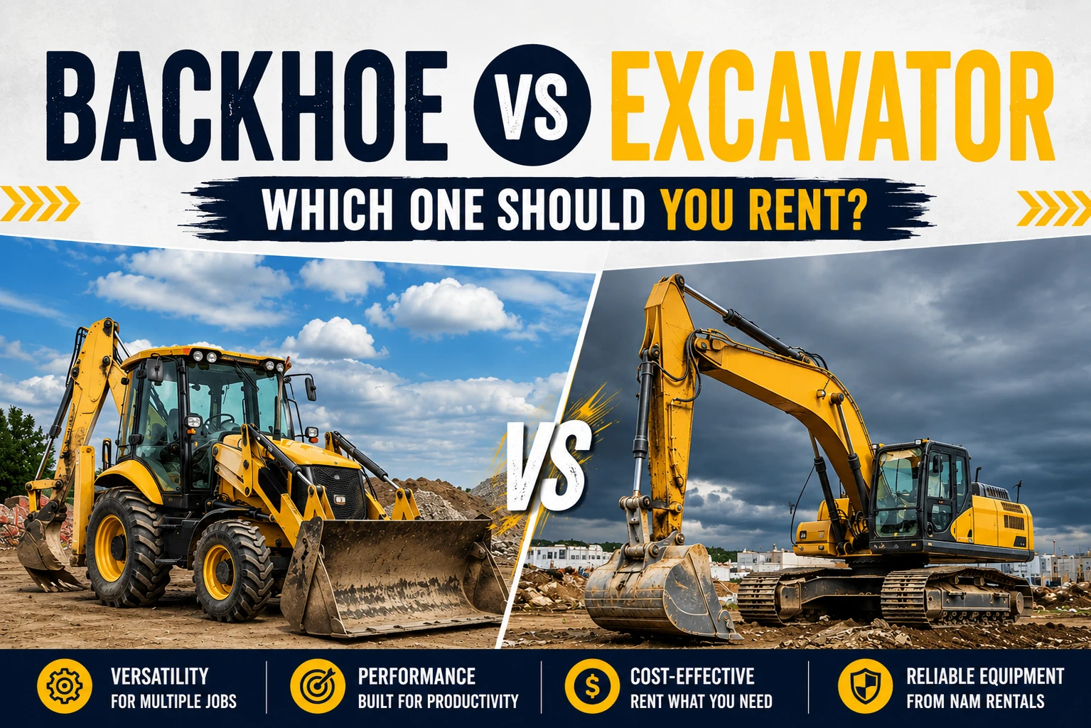 Backhoe vs Excavator
