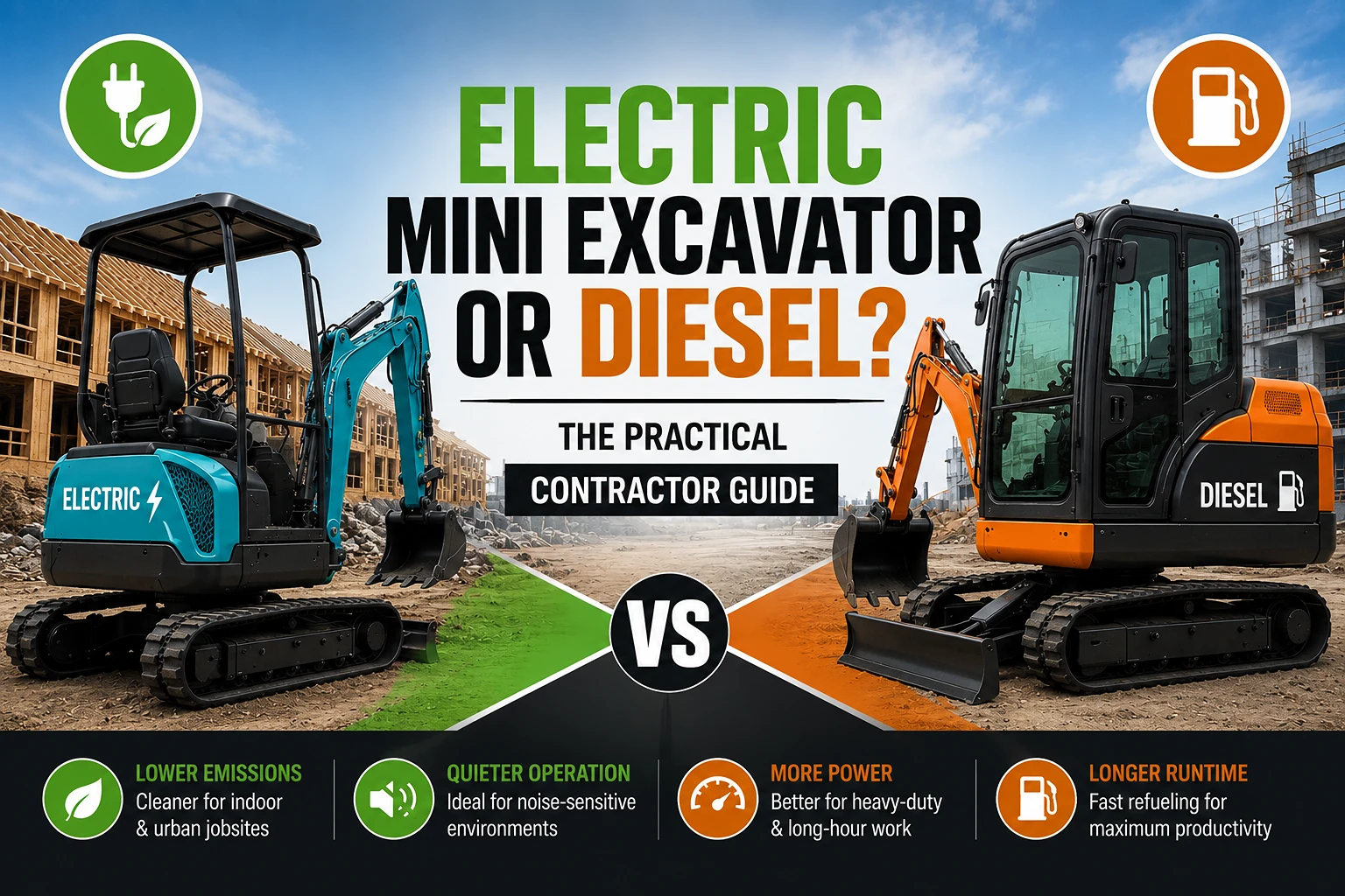 Electric Mini Excavator or Diesel